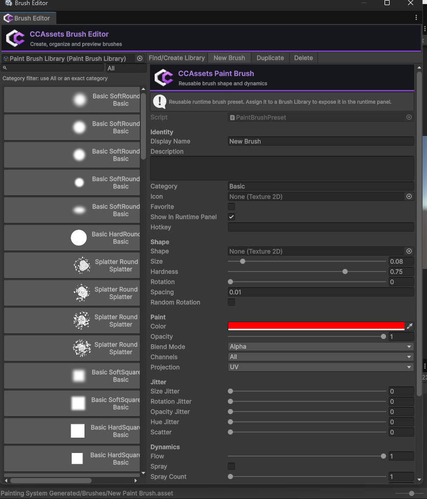 PaintForge Brush Editor