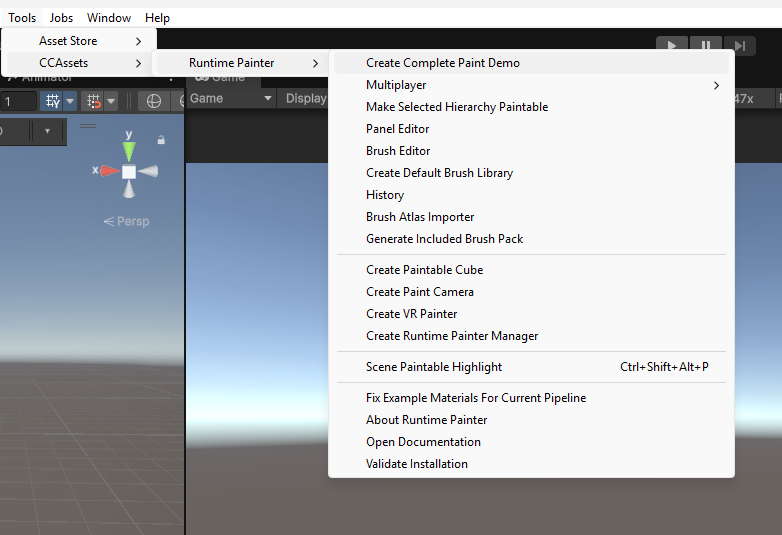 PaintForge menu