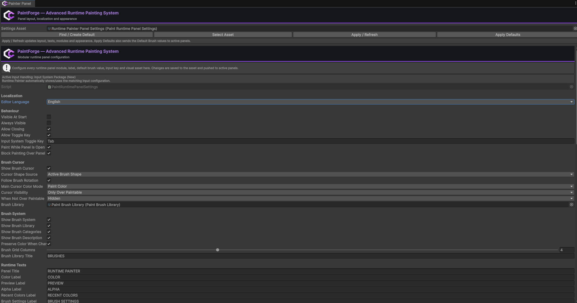 PaintForge Panel Editor